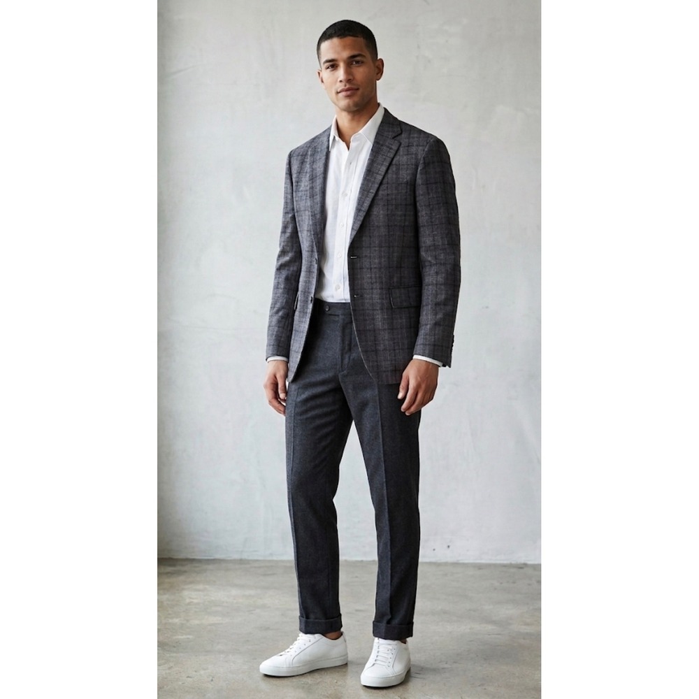 Todd Snyder Sutton Fit Sport Coat 36S NWT Charcoal Black Plaid 100% Wool